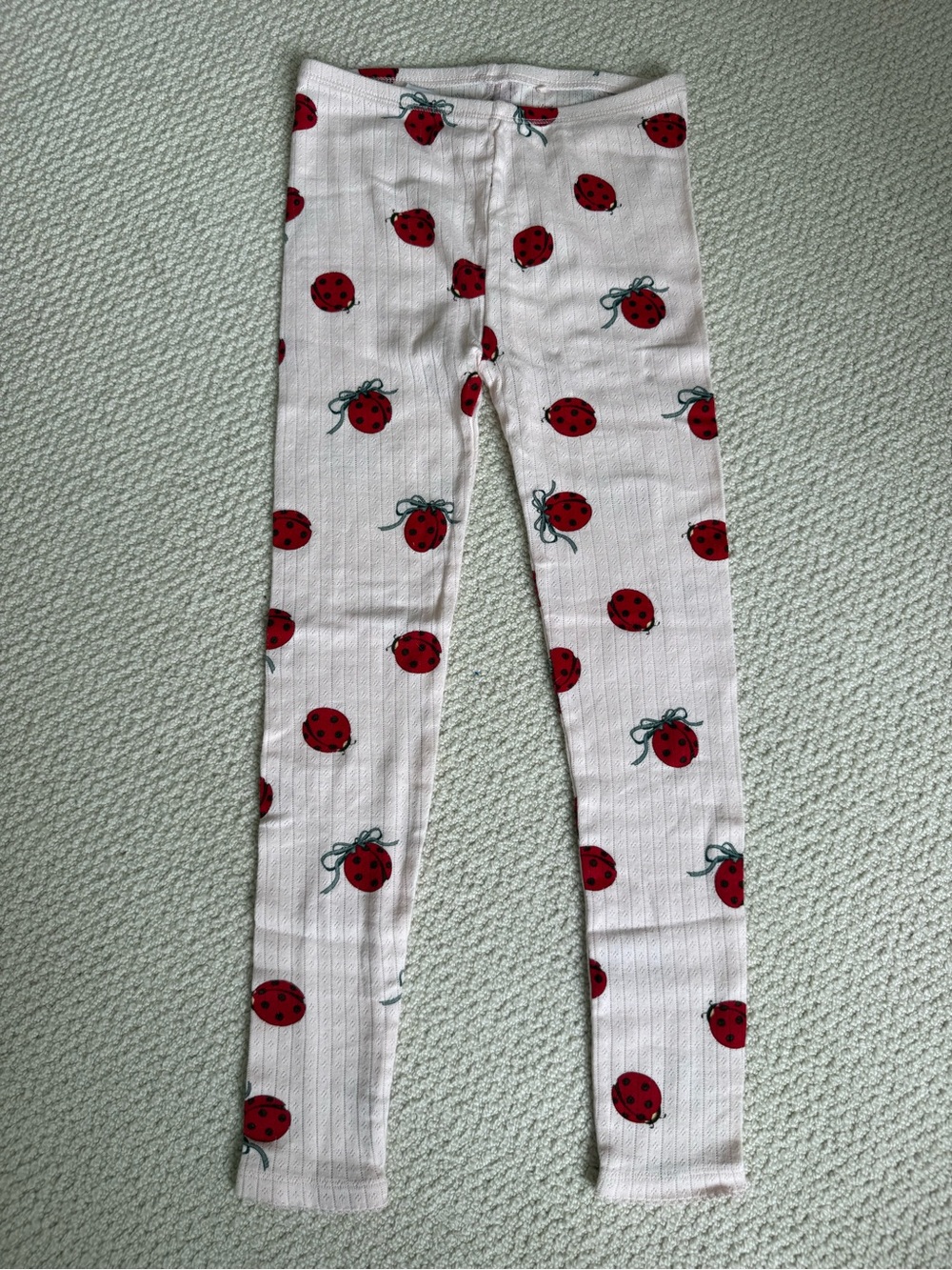 Konges Lady Bug Pointelle Legging, 7-8Y